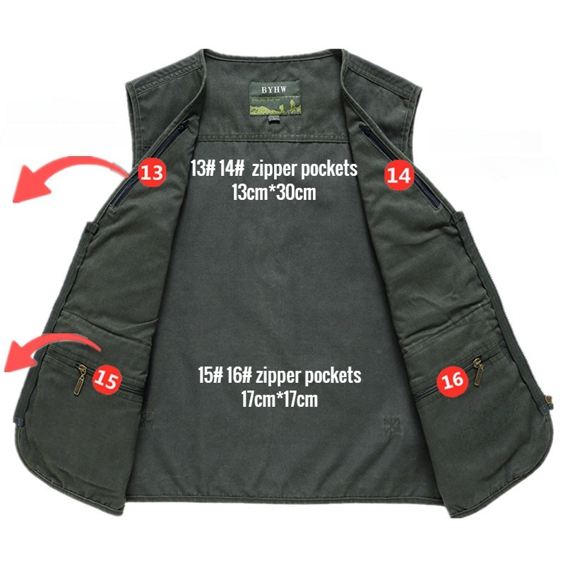 متعددة جيب الرجال سترة سستة جا - مراجعة Fishing Vest وسعره