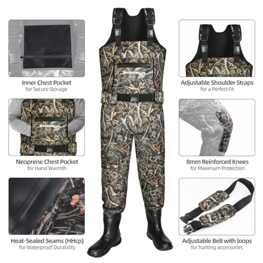 ملابس صيد السمك للرجال: مقاومة - مراجعة Fishing Waders وسعره